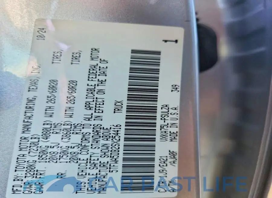 5TFWA5DB2SX254416# 12