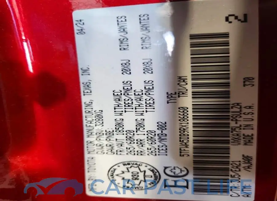 5TFWA5DB9RX186660# 12