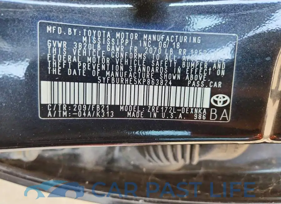 5YFBURHE5KP863824# 12