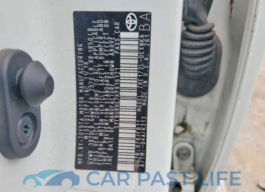 5YFBURHE7KP916121# 12