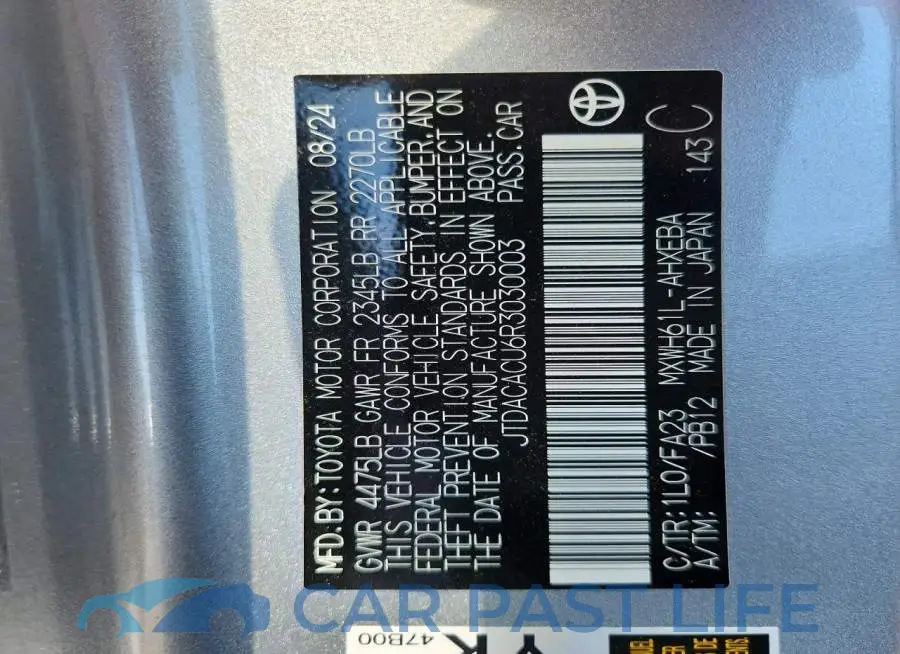 JTDACACU6R3030003# 13