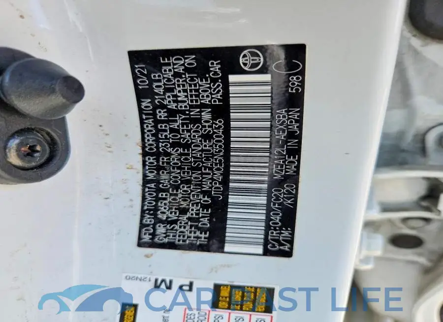 JTDP4MCE5N3500436# 12