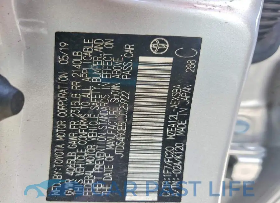 JTDS4RCE5LJ025922# 13