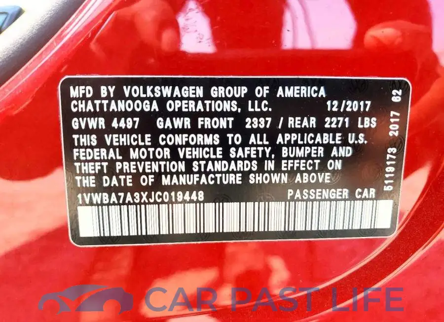 1VWBA7A3XJC019448# 12