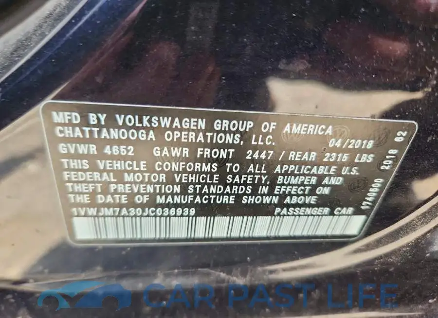 1VWJM7A30JC036939# 12