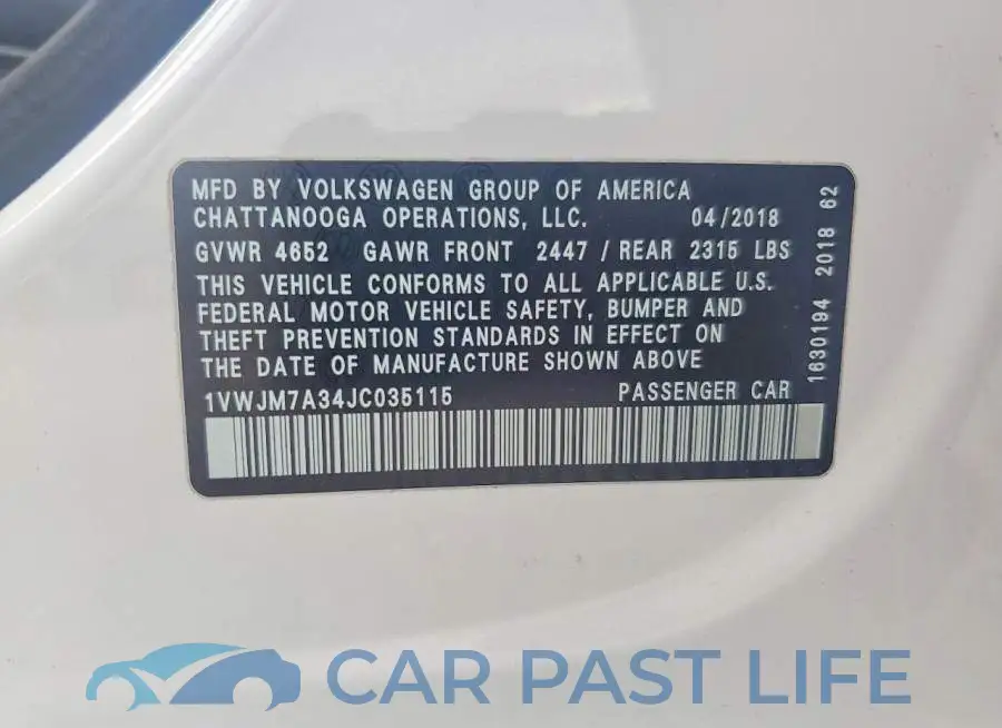 1VWJM7A34JC035115# 12