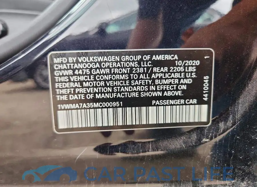 1VWMA7A35MC000951# 12