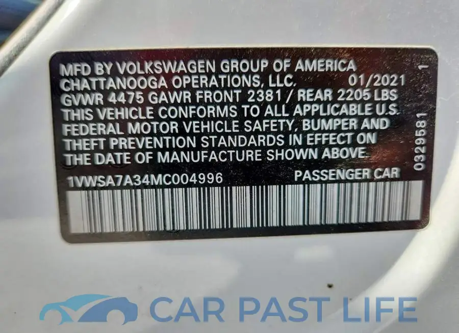 1VWSA7A34MC004996# 12