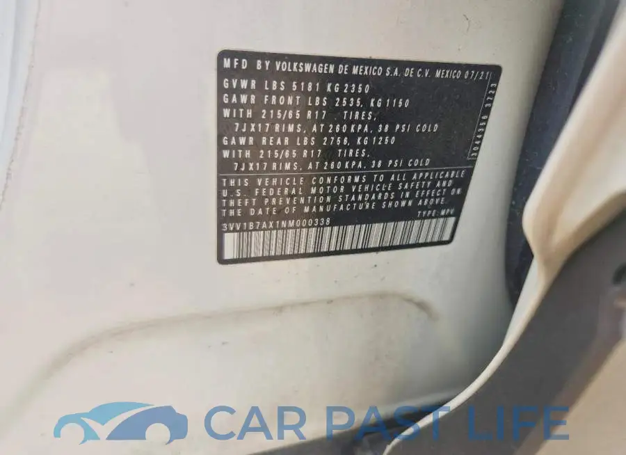 3VV1B7AX1NM000338# 13