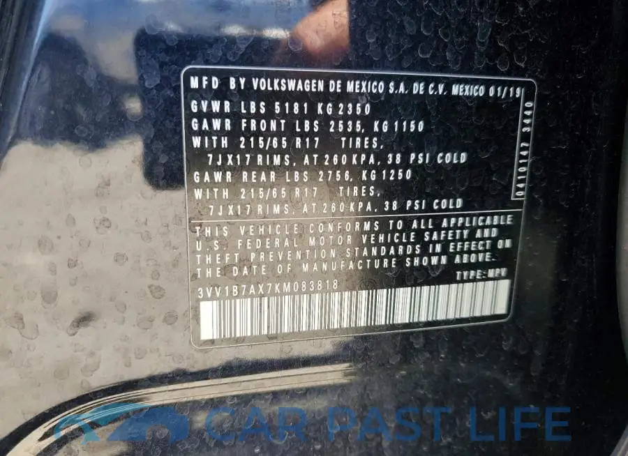 3VV1B7AX7KM083818# 13
