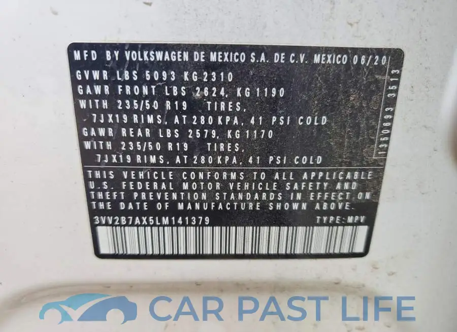 3VV2B7AX5LM141379# 12