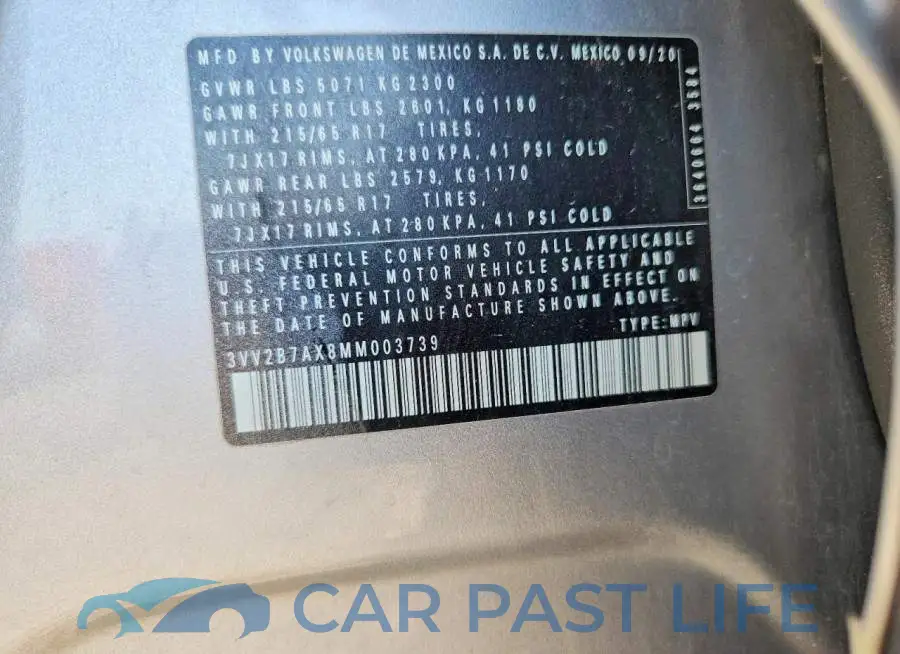 3VV2B7AX8MM003739# 13