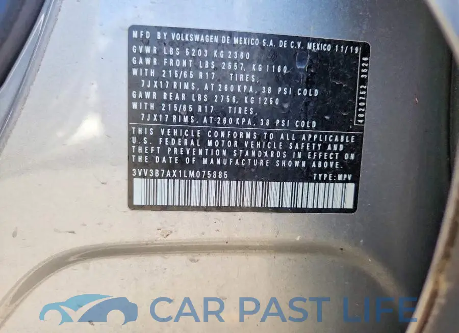 3VV3B7AX1LM075885# 13