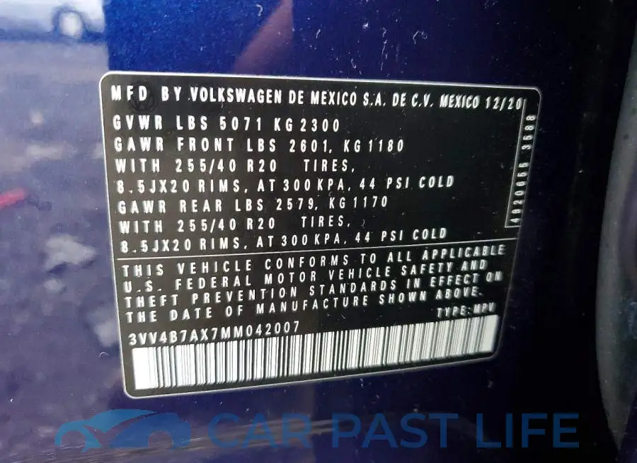 3VV4B7AX7MM042007# 13