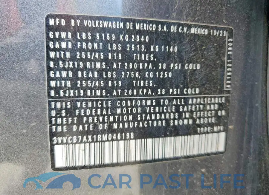 3VVCB7AX1RM046198# 13