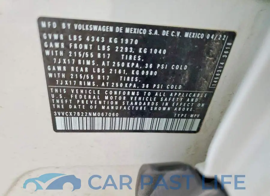 3VVCX7B22NM067060# 13