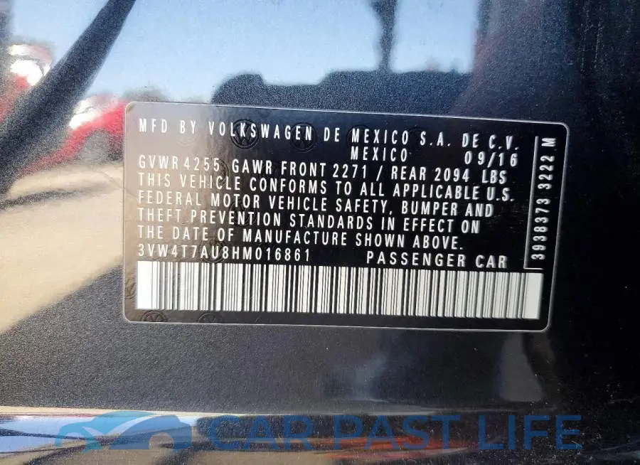 3VW4T7AU8HM016861# 13