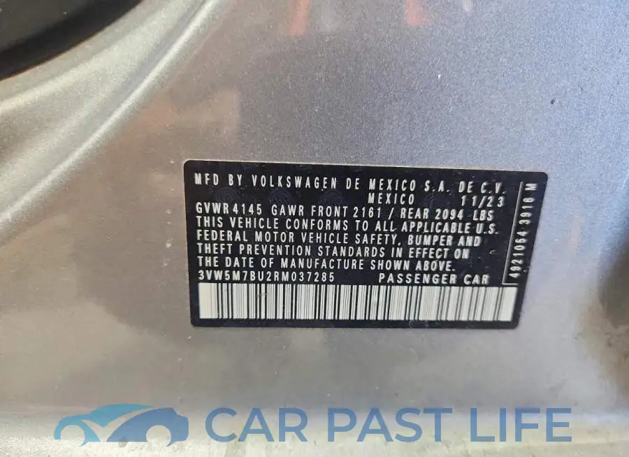 3VW5M7BU2RM037285# 12