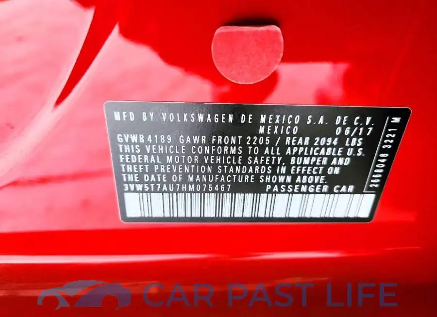 3VW5T7AU7HM075467# 12