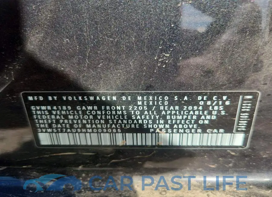 3VW5T7AU9HM009065# 13