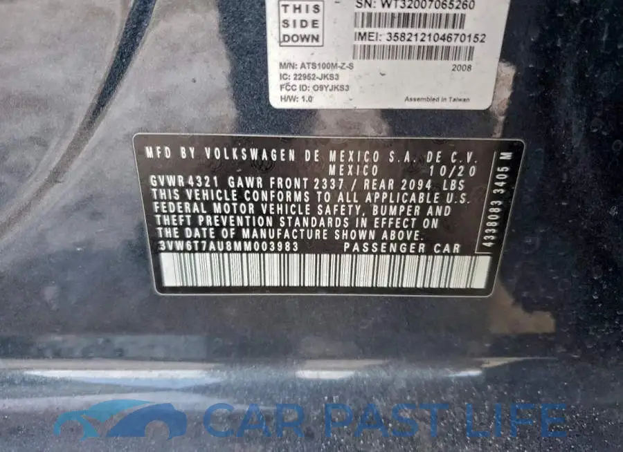3VW6T7AU8MM003983# 12