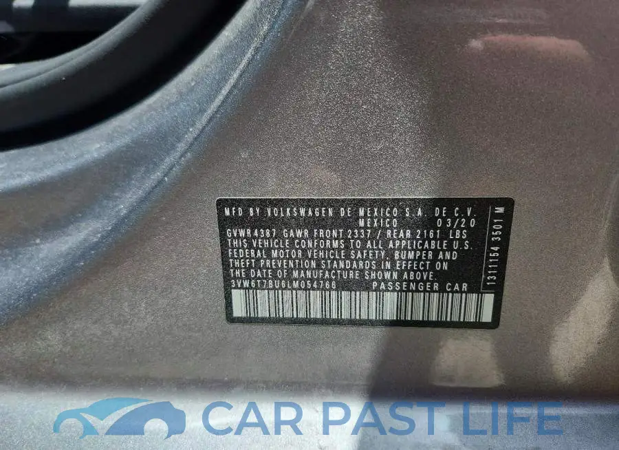 3VW6T7BU6LM054766# 13