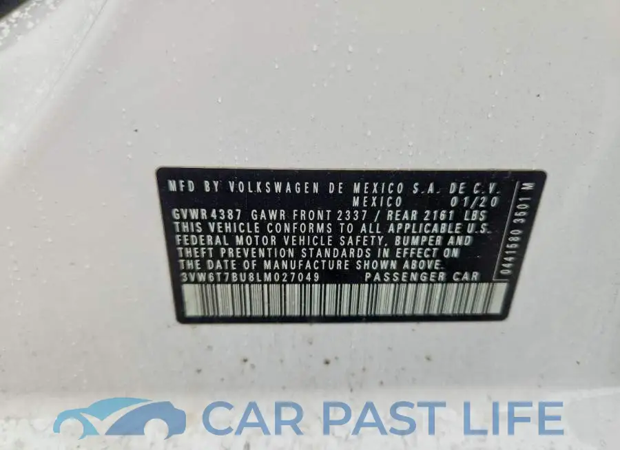 3VW6T7BU8LM027049# 12