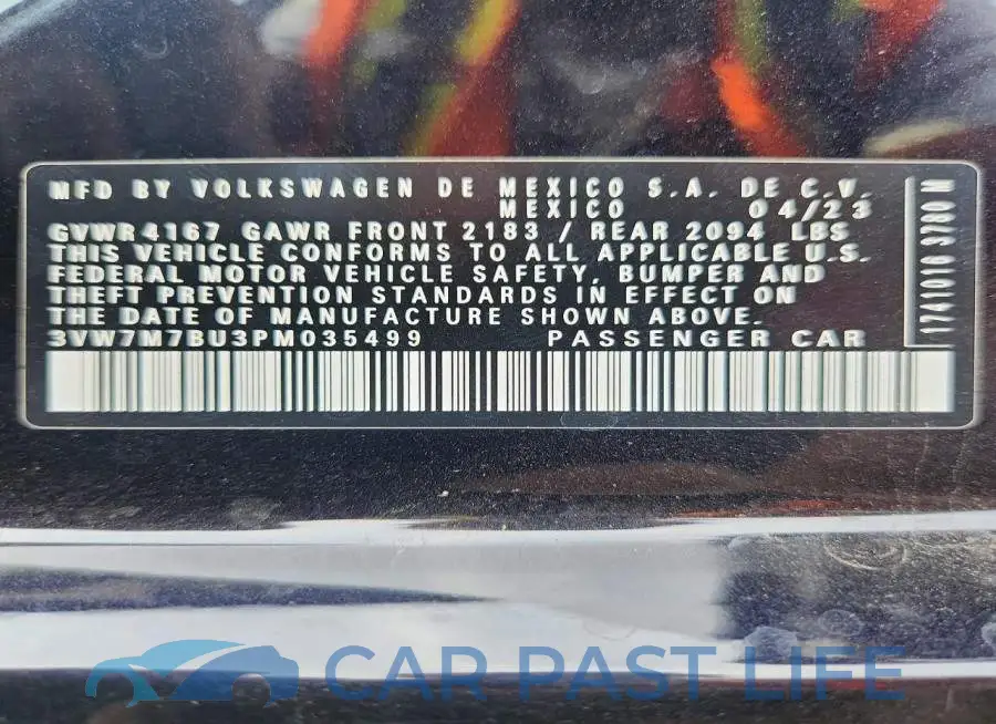3VW7M7BU3PM035499# 12