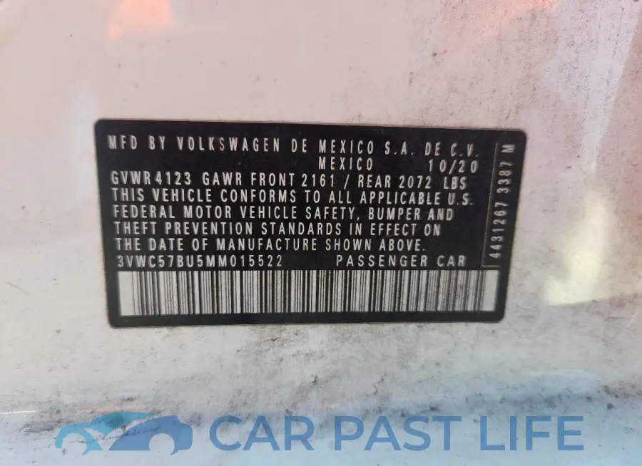 3VWC57BU5MM015522# 12