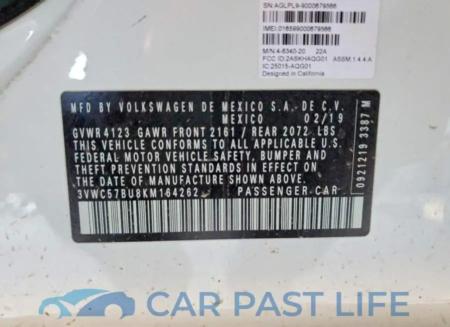 3VWC57BU8KM164262# 13