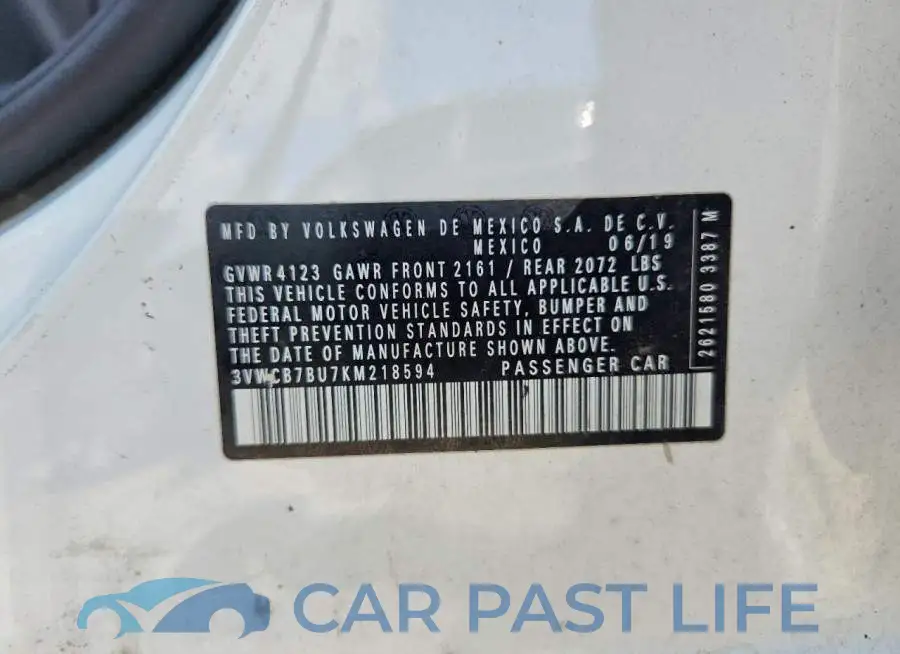 3VWCB7BU7KM218594# 12