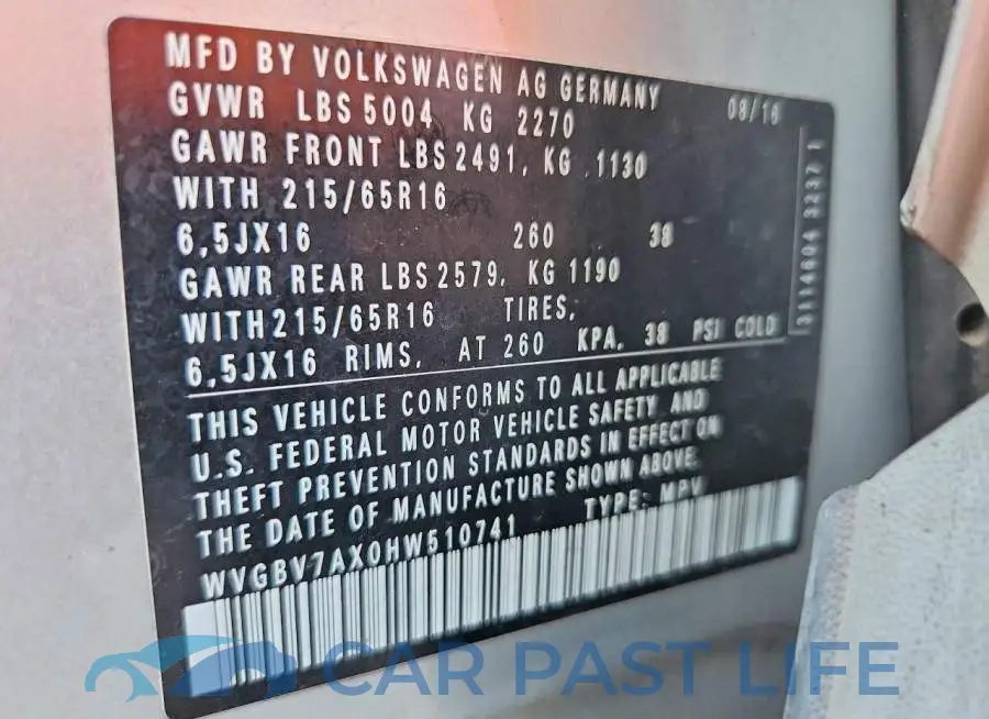 WVGBV7AX0HW510741# 13