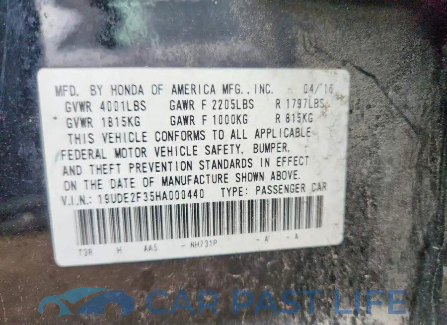 19UDE2F35HA000440# 12