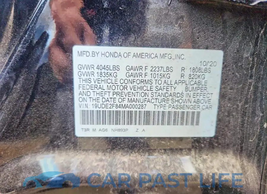 19UDE2F84MA000287# 13