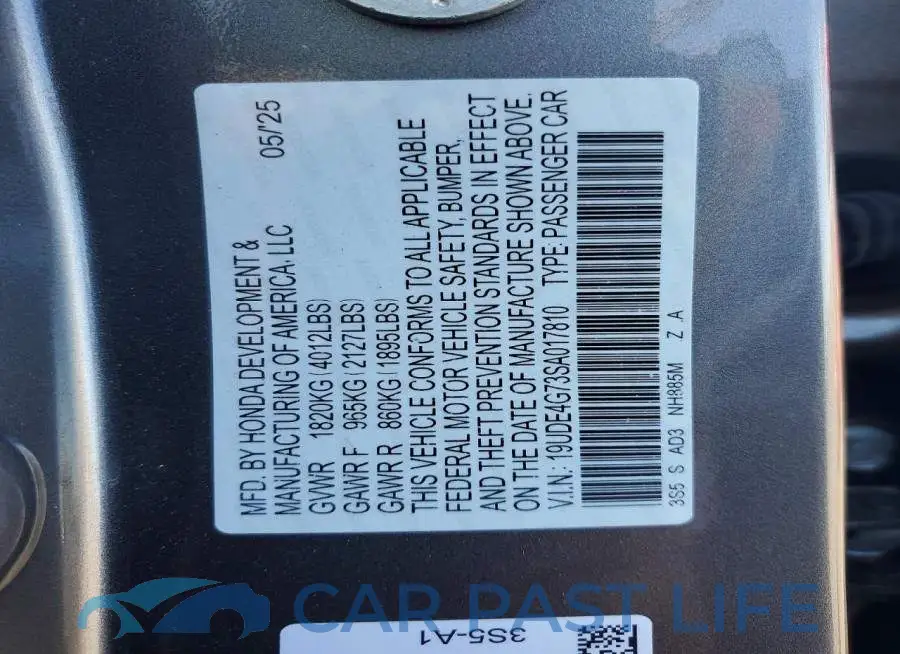 19UDE4G73SA017810# 13
