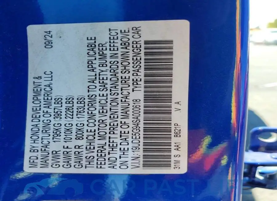 19UDE5G94SA000618# 12