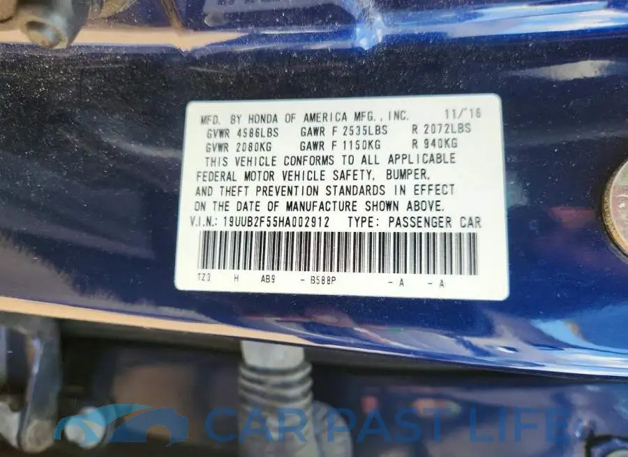 19UUB2F55HA002912# 12