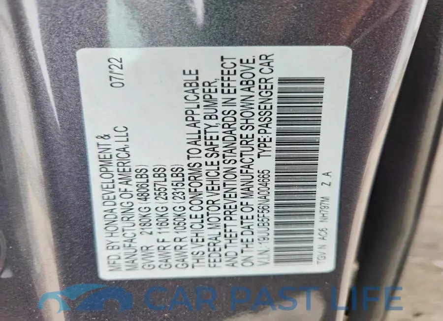 19UUB5F56NA004665# 12