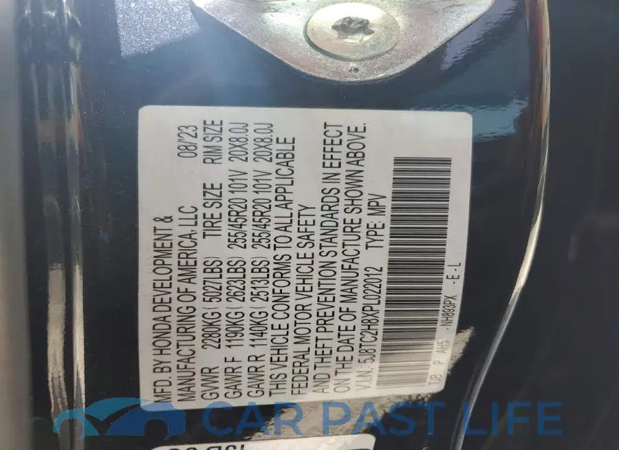 5J8TC2H8XPL022012# 13
