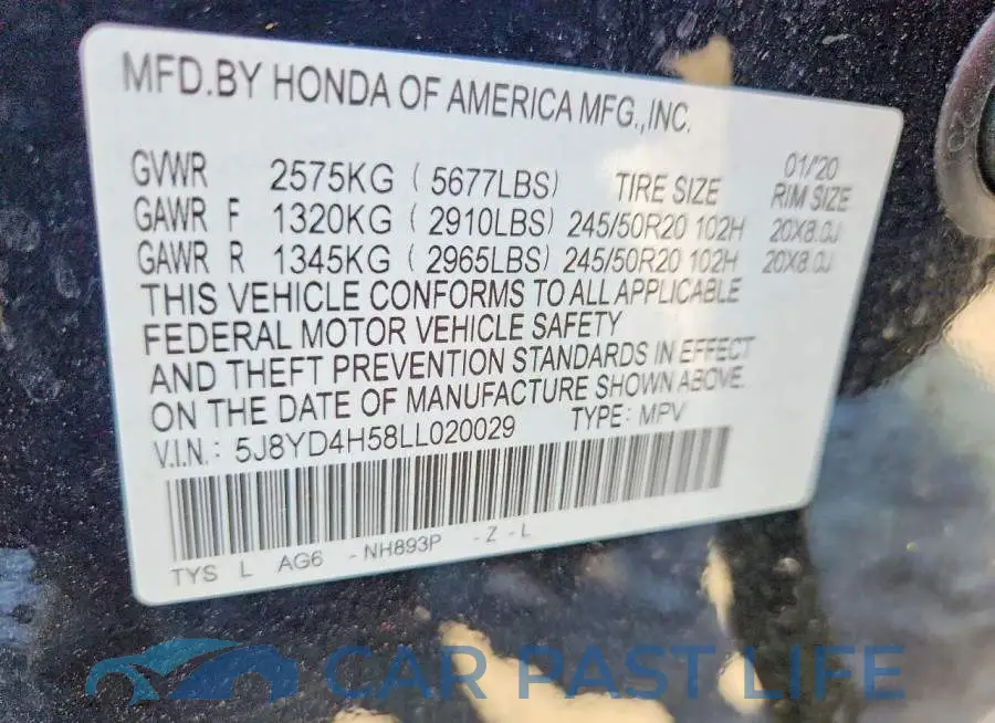 5J8YD4H58LL020029# 13