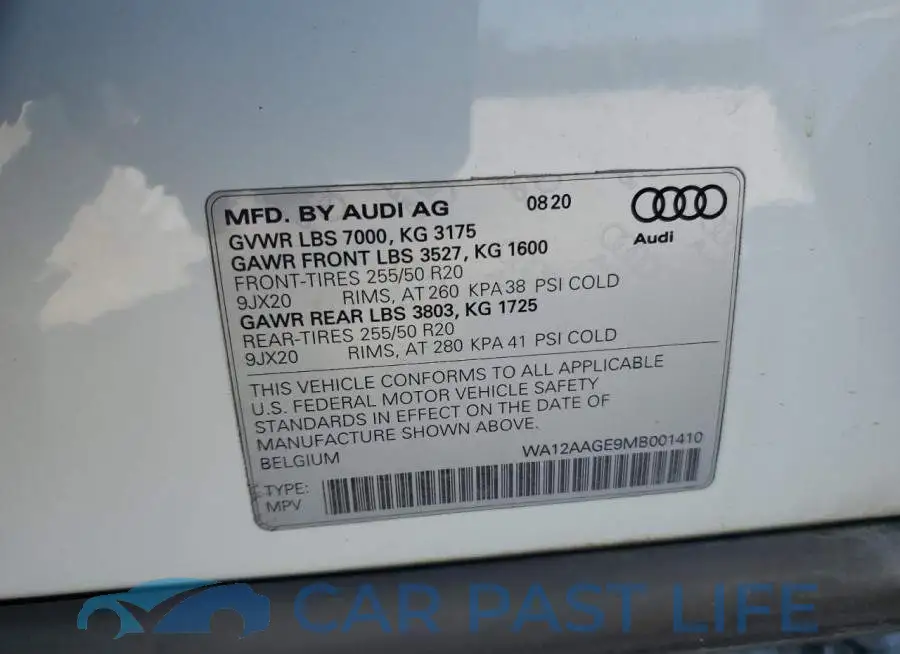 WA12AAGE9MB001410# 13