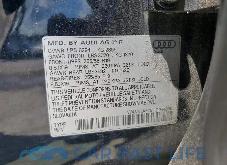 WA1AHAF72HD044085# 13