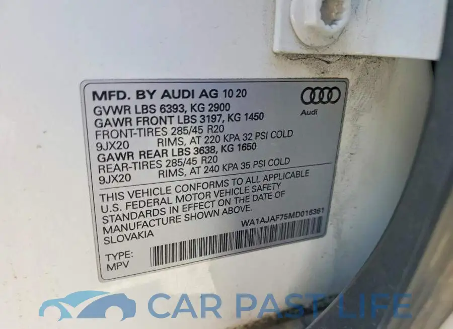 WA1AJAF75MD016361# 13