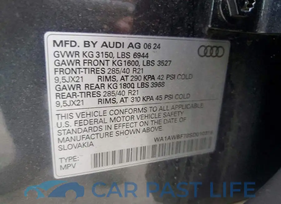 WA1AWBF78SD010316# 13