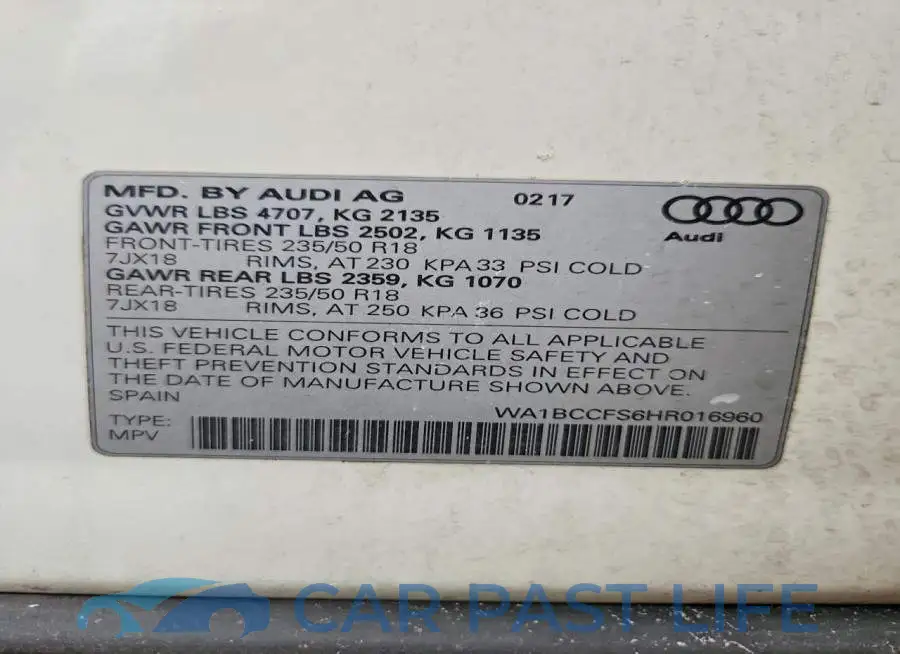 WA1BCCFS6HR016960# 13