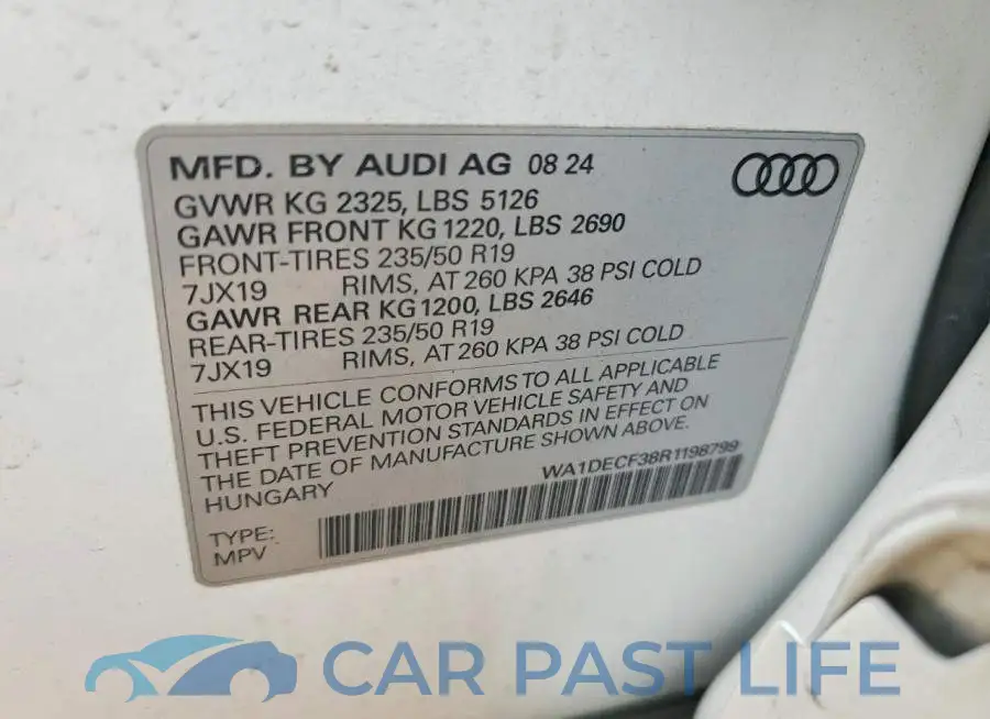 WA1DECF38R1198799# 13