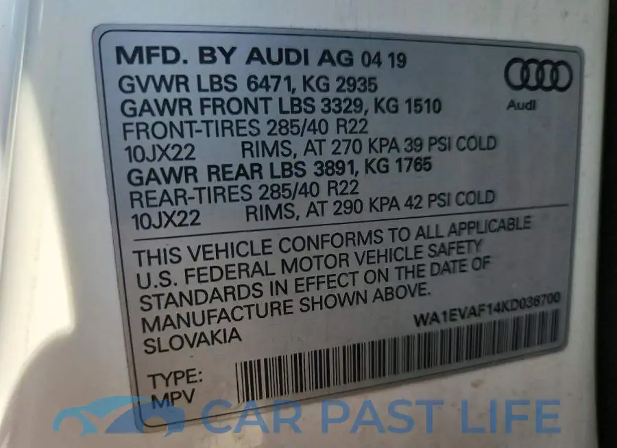 WA1EVAF14KD036700# 13