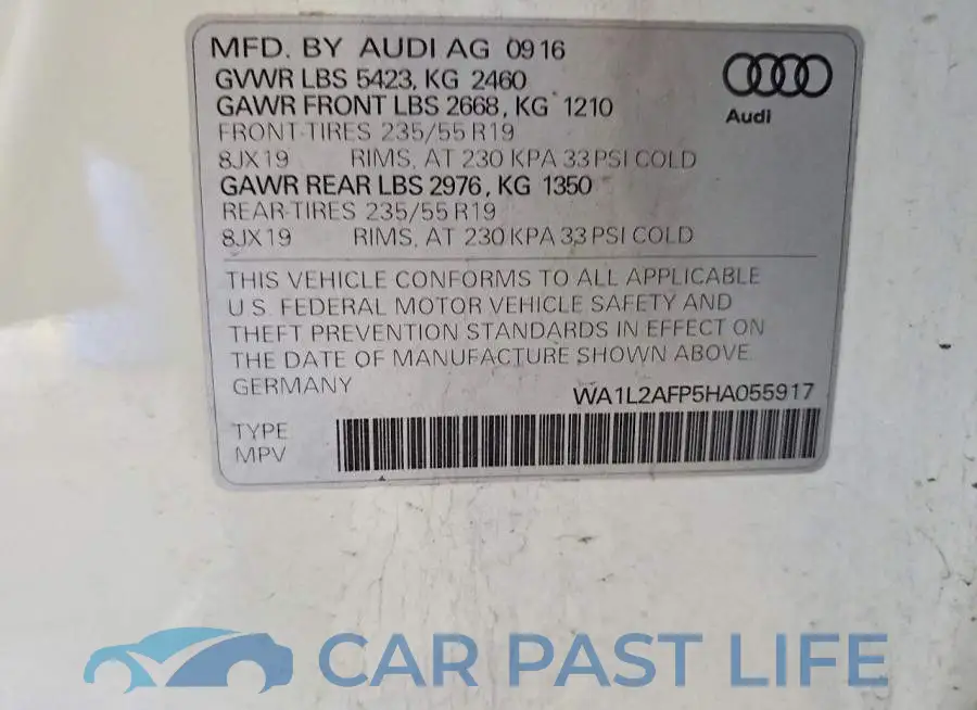 WA1L2AFP5HA055917# 13