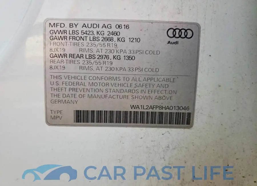 WA1L2AFP8HA013046# 13