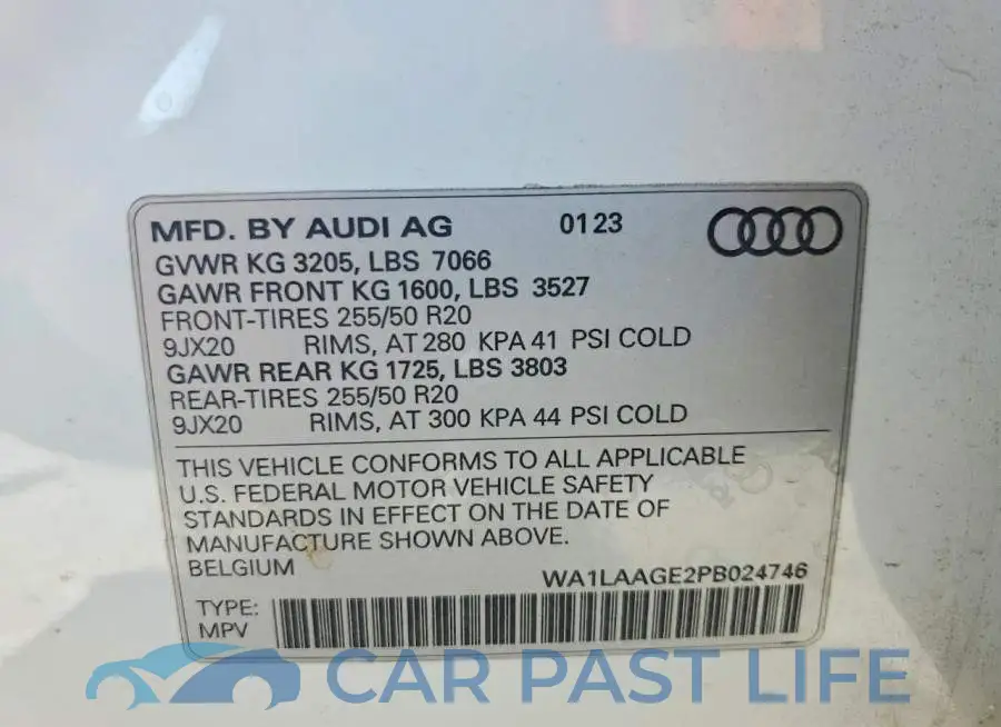 WA1LAAGE2PB024746# 13